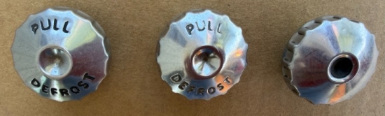 1956-57 Dash Knobs: 2-Heater Defrost, 1-Radio