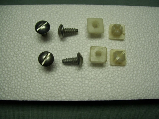 NOS  licence plate screws and plastic retainers