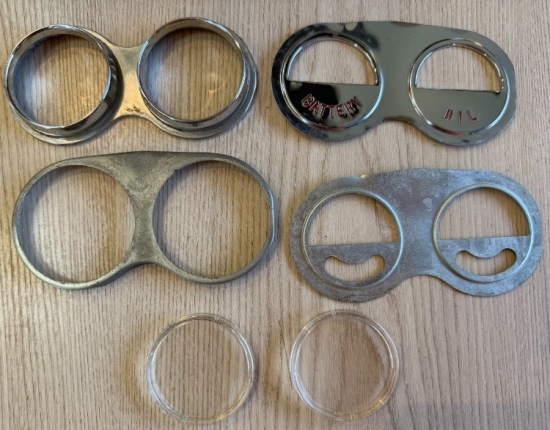 1953-62 Twin Gauge Cluster Parts - Lot of 6