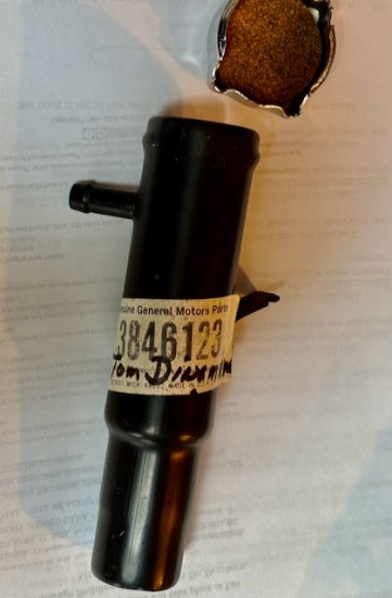 64-65 Corvette NOS 3846123 black Oil Fill Tube C2