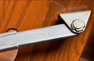 REPLATED hood support PROP by Atwood for '63-'67s.