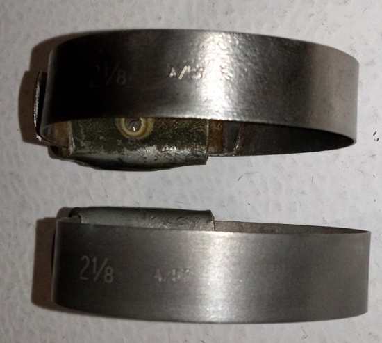 Pair Tower Hose Clamps 2 1/8" Dated 4/57