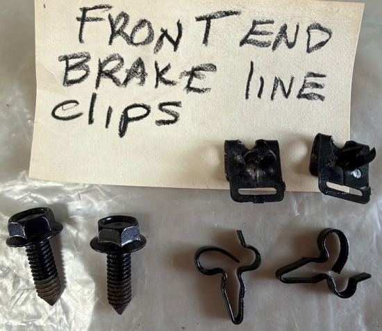 1953-62 Front End Brake Line Clips &amp; 'E' Hex Bolts