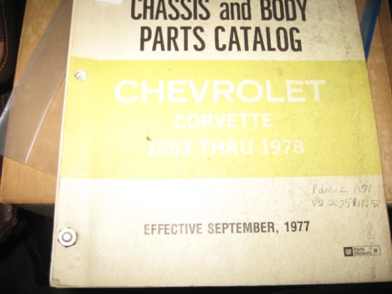 GM Corvette Parts Book 