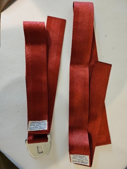 64 Corvette GM Chevy Scarlet Red Seat Belt NOS