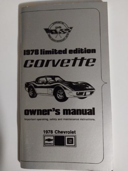 1978 Corvette Owners Manual 