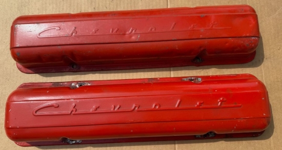 1956-59E Stamped Steel 'Chevrolet' Valve Covers
